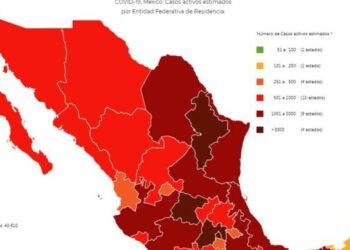 Mapa del COVID19 en México 30 de agosto