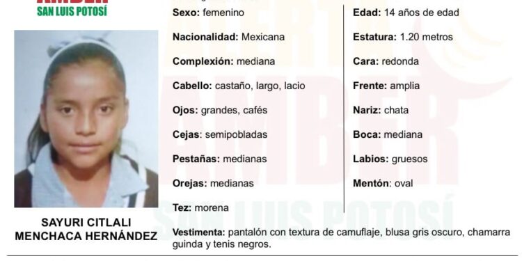 Se activa Alerta Amber para localizar niña de 14 años