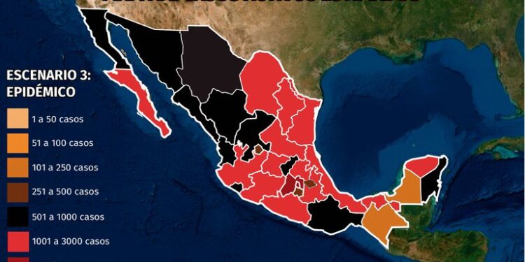 Mapa del coronavirus en México 16 de agosto