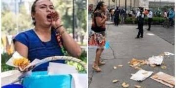 Policías tiran al piso la canasta con tacos de #LadyTacosDeCanasta
