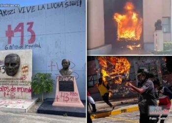 Normalistas protestan en Congreso de Guerrero