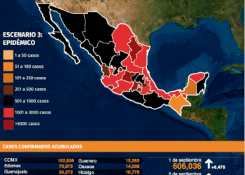 Mapa del Covid-19 en México 5 de septiembre