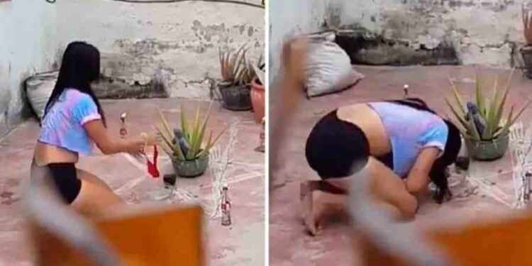 #Video Mujer es grabada haciendo “ritual” de ‘agua de calzón’