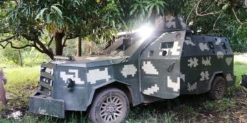 Aseguran camionetas blindadas del CJNG