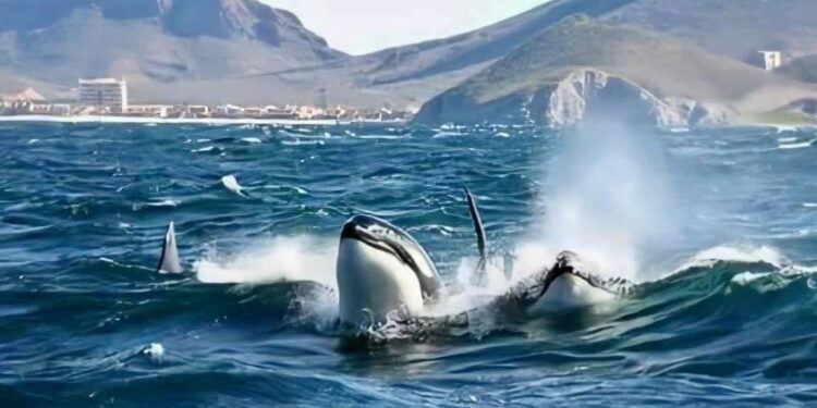 Pescadores captan a familia de orcas en el Mar de Cortés