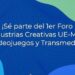 El 1er Foro virtual de Industrias Creativas Unión Europea-México
