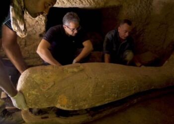 Descubren 14 sarcófagos de hace 2 mil 500 años en Saqqara, Egipto