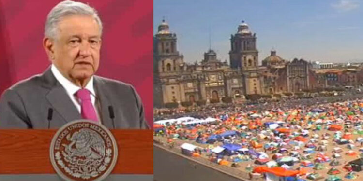 AMLO pide a FRENAAA compartir una vez al mes el Zócalo