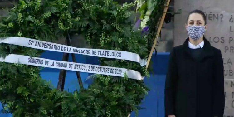 Sheinbaum conmemora 52 aniversario de la masacre del 2 de octubre en Tlatelolco