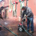 Con hidrolavado se higienizan espacios públicos en Pozos
