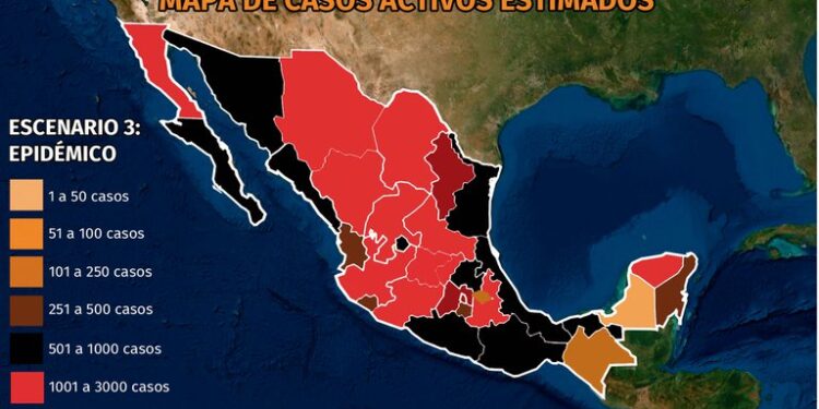 Mapa del coronavirus en México 25 de octubre