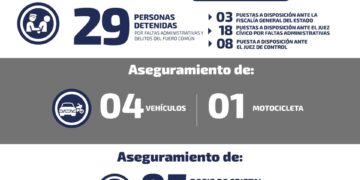 29 detenidos en operativos de seguridad en SLP