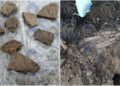 Encuentran restos óseos y vasijas de origen prehispánico en Valle de Santiago, Gto