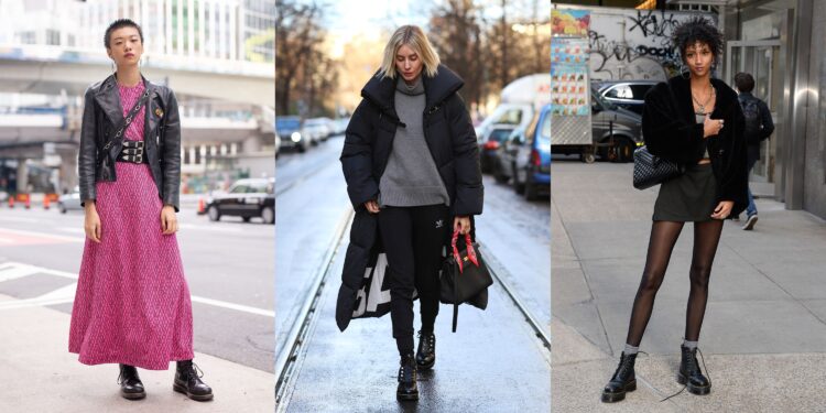 Combinaciones extraordinarias de vestidos con botas