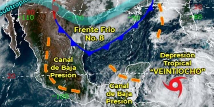 Depresión Tropical 28 llega a Quintana Roo