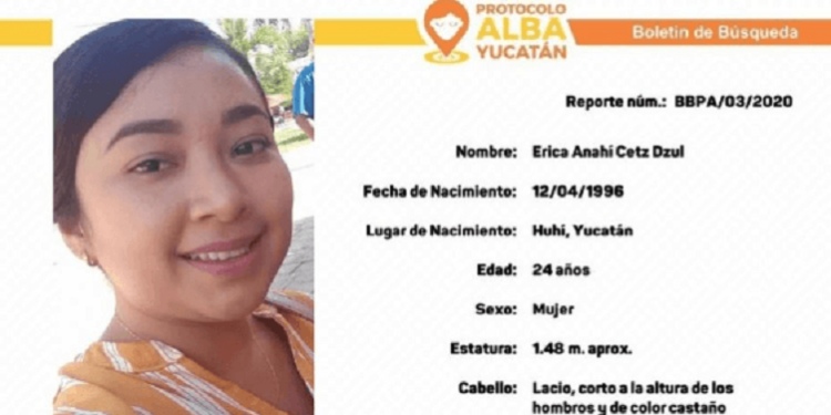 Localizan sin vida a Erica Anahí, reportada como desparecida en Yucatán
