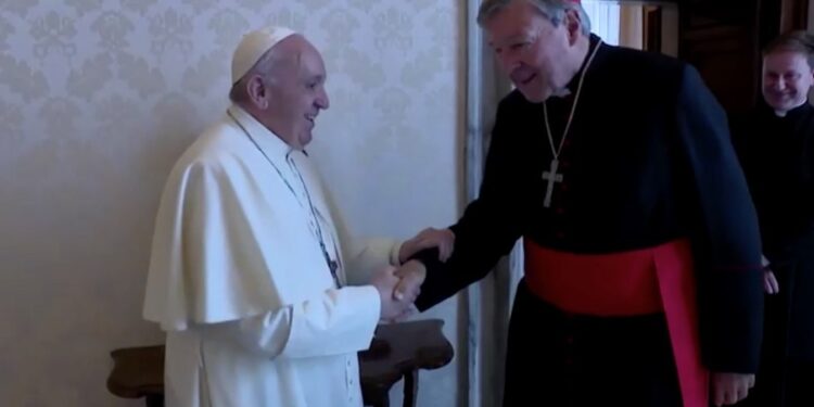 Tras ser absuelto por pederastia, el cardenal Pell  es recibido por el papa Francisco