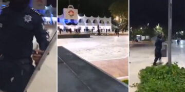 A balazos policía dispersa a feministas durante marcha en Cancún