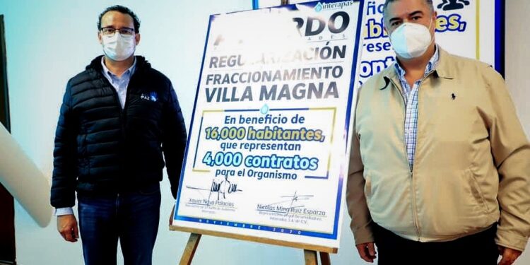 INTERAPAS y Villamagna firman acuerdo de regularización