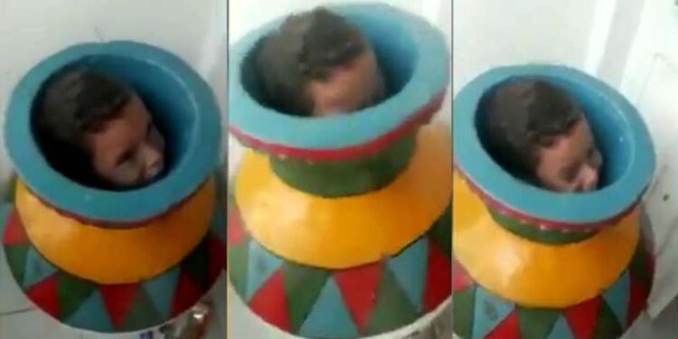 Niño queda atrapado en un jarrón por travieso; así lo salvaron