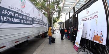 Senado envía 42 toneladas de víveres a damnificados en Tabasco y Chiapas