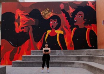 “Nuestros gritos seguirán ardiendo”, mural realizado en Zona Universitaria Centro de la UASLP
