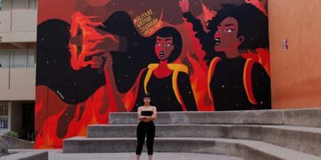 “Nuestros gritos seguirán ardiendo”, mural realizado en Zona Universitaria Centro de la UASLP