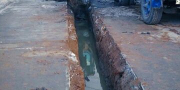 INTERAPAS obra de reposición de drenaje en Soledad