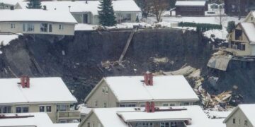 21 desaparecidos y 10 heridos por deslizamiento de tierra en Noruega
