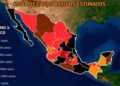Mapa del covid-19 en México, 13 de diciembre