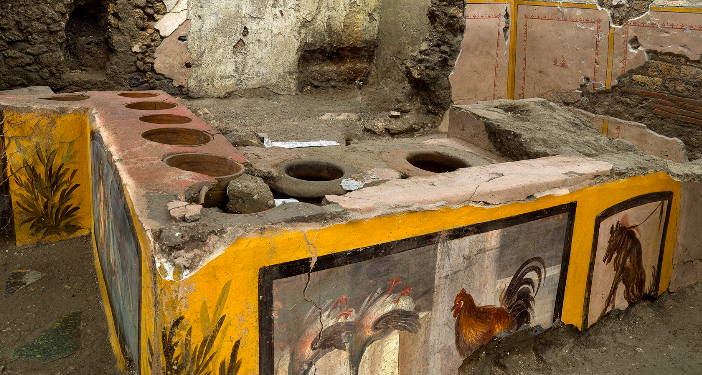Descubren antigua tienda de comida callejera en Pompeya