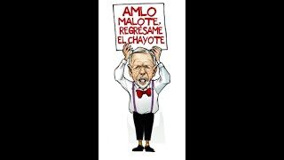 AMLO muestra cartón contra López-Dóriga en la mañanera