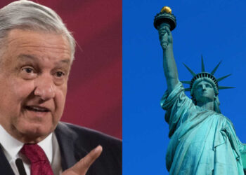 Estatua de la Libertad está verde de coraje por la censura, dice AMLO