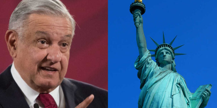 Estatua de la Libertad está verde de coraje por la censura, dice AMLO