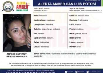 Alerta Amber para localizar a la menor de 15 años en SLP