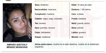 Alerta Amber para localizar a la menor de 15 años en SLP