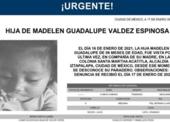 Activan Alerta Amber para localizar a bebé de seis meses de edad