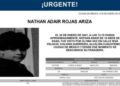 Activan Alerta Amber para localizar a Nathan Adair Rojas Ariza