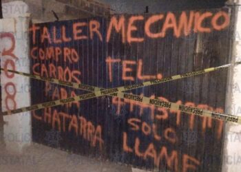 Policías Estatales encontraron posibles autos robados en un taller; piden orden de cateo