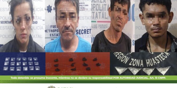 Detienen a cuatro personas con dosis de droga