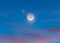 Conjunción de la Luna y Marte podrá ser visible justo después del atardecer.