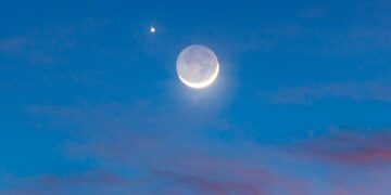 Conjunción de la Luna y Marte podrá ser visible justo después del atardecer.