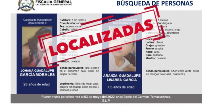 Localizan en Tamazunchale a madre e hija que contaban con Alerta Amber