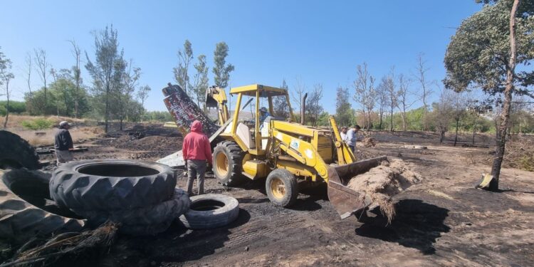 Comienza la restauración del Parque Tangamanga 1, tras incendio del domingo