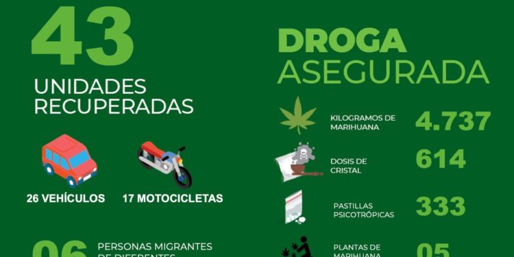 En la semana del 11 al 17 junio fueron detenidas 101 personas en el Estado