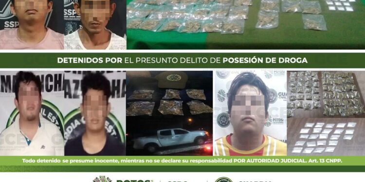 255 dosis de diferentes drogas fueron aseguradas en varios puntos del estado; hay 11 personas detenidas
