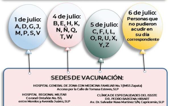 Esta semana inicia la jornada de vacunación de niños de 5 a 11 años en SLP