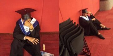 Joven lloró en su ceremonia de graduación al percatarse que su familia no acudió