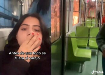 ¡Sustazo! Joven registra corto circuito en el Metro desde el vagón