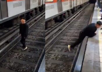Video: Joven aturdido se baja a las vías del metro en la estación Bellas Artes